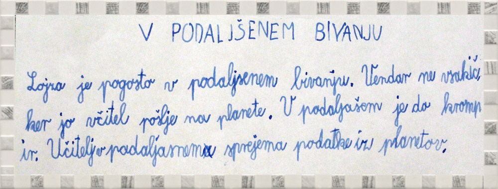 Lojza iz vesolja v 3. razredu v Vipavskem Križu